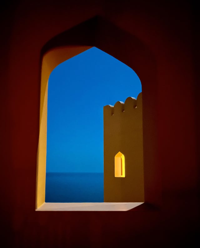 r/ArchitecturePorn - Window overlooking the ocean - Oman, Middle East.